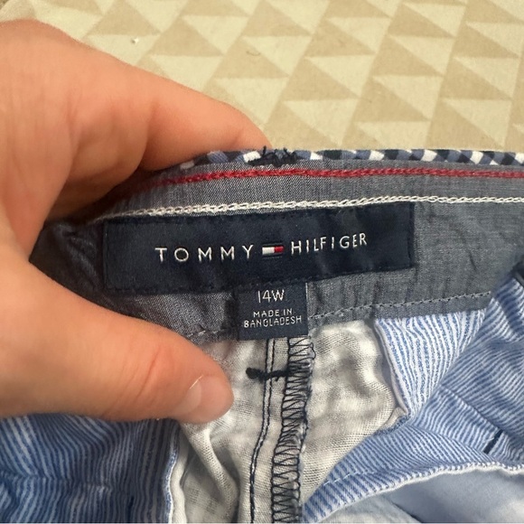 Tommy Hilfiger Hampton Heritage Chino Pants Womens 14 Blue Gingham Plaid NEW - Picture 3 of 4